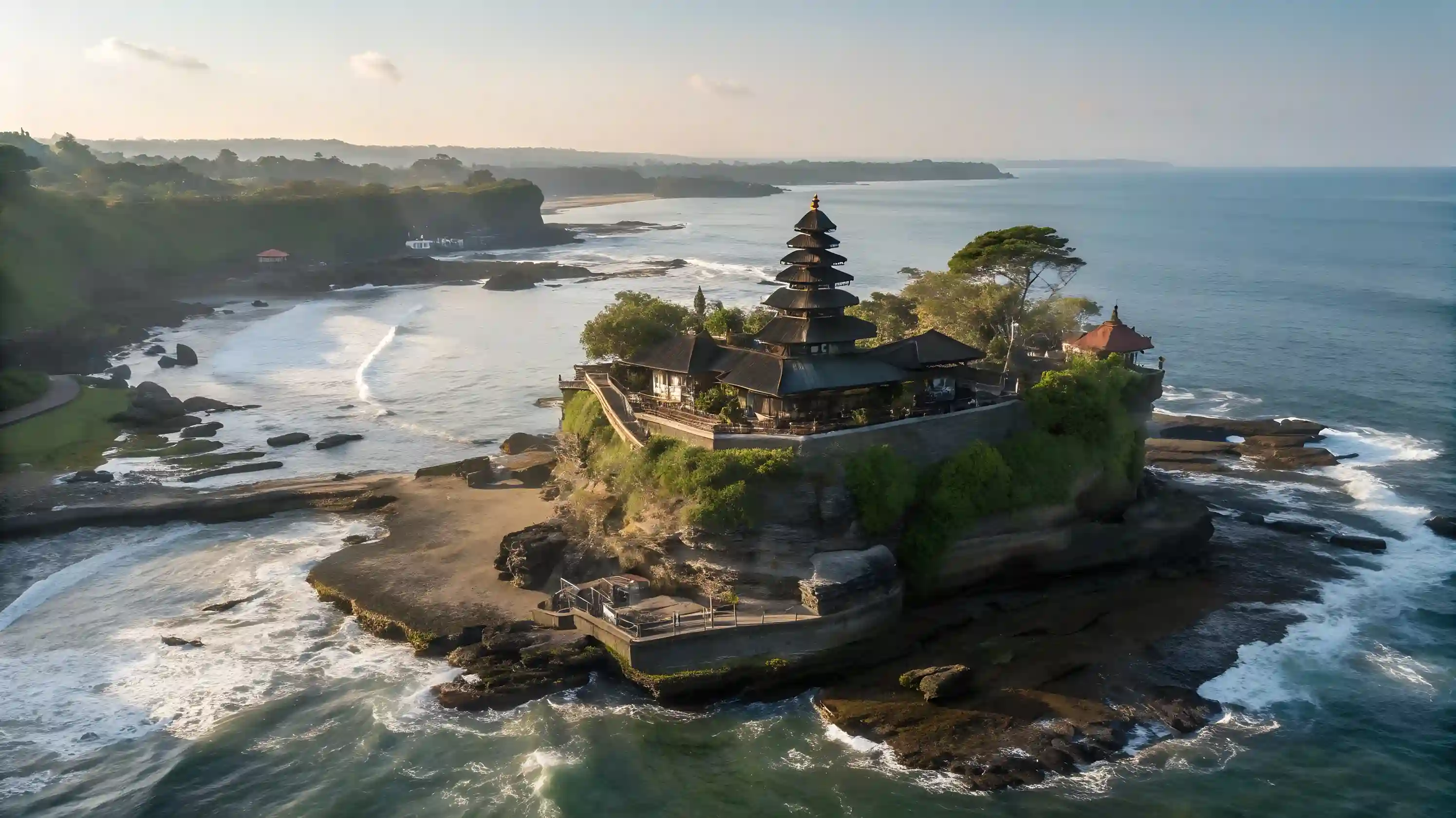 Pura Tanah Lot on its rock above the surf, Bali