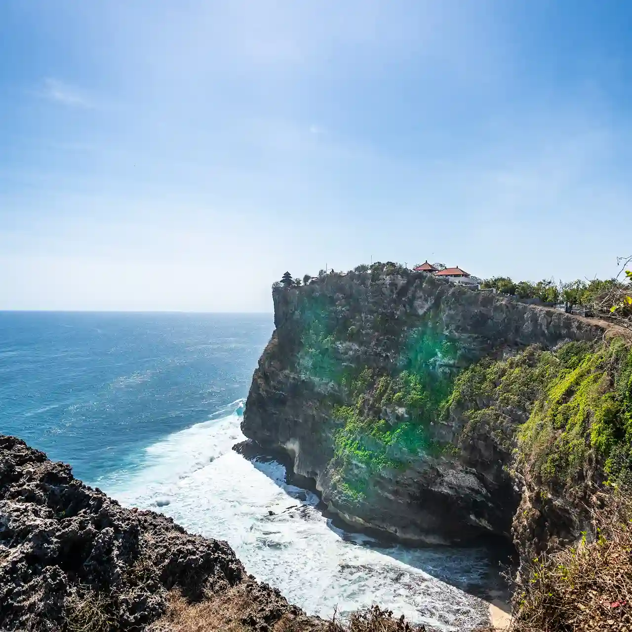 Uluwatu clifftop temple above the Indian Ocean